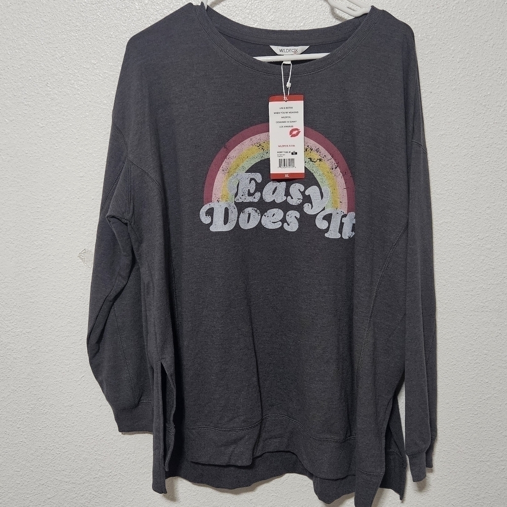NWT Wildfox sweatshirt graphic Easy does it size xl
